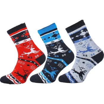 Dámské ponožky Teplé ponožky dámské Alpaka Norský vzor 01 (Dámské ponožky na zimu 3 páry v balení)