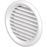 Kulatá plastová mřížka s přírubou a regulací Barva: Bílá, Průměr [mm]: Vnější Ø 59, nástavec Ø 50, Model: Bez síťky