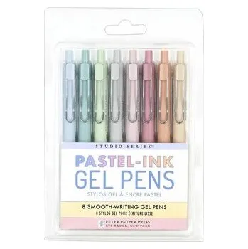 Set školních potřeb Długopisy żelowe Pastel 8 kolorów