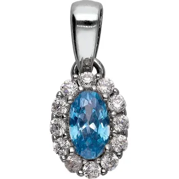 Přívěsek Zlaton Přívěsek bílé zlato s modrým kamenem 1.3cm 0.5g 000681510249