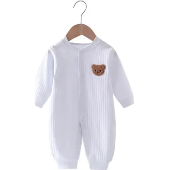 Žebrovaný overal s medvídkem Barva: Modrá, Velikost: 0-3M