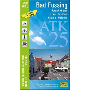 ATK25-N18 Bad Füssing (Amtliche Topographische Karte 1:25000) - Landesamt für Digitalisierung, Breitband und Vermessung