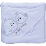 Froté ručník - Scarlett velryby s kapucí - bílá