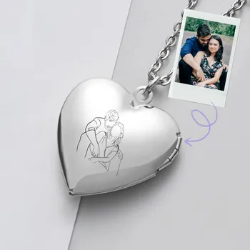 Řetízek Řetízek otevírací medailonek na fotku - STŘÍBRNÉ SRDCE