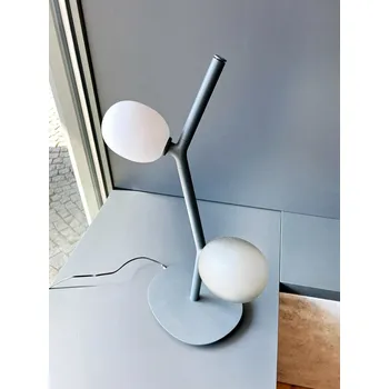 Lampička BROKIS Stolní lampa IVY 2x 1,2W 91lm triplex opál / šedá kouřová / antracit černý kabel / stmívání - BROKIS A BRO PC01131_031