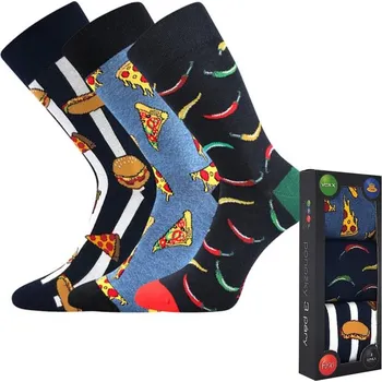 Pánské ponožky Ponožky dárkové balení Debox 3 páry Food mixL, velikost 43-46