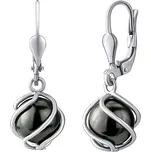 Stříbrné náušnice York s černou Swarovski® Perlou