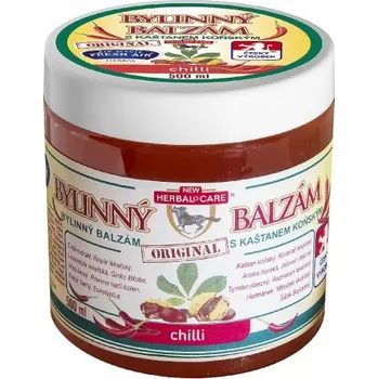 Masážní přípravek PUTORIUS Bylinný balzám s kaštanem koňským - CHILLI - 500ml
