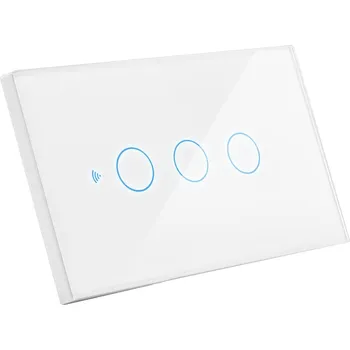 Příslušenství pro svítidlo CENTURY Přepínač SMART zapuštěný trojitý-5A-220-240V IP20 ovládaný SMARTPHONEM přes WIFI nebo hlasem. Vhodný do instalční krabice BTICINO 503E 3 moduly. Tuya WiFi - CENTURY CEN SWSMA-3