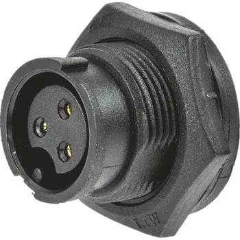 Elektrická zásuvka Amphenol Industrial Kulatý konektor, Montáž na panel, počet kontaktů: 3, Zásuvka, pohlaví kontaktu: samice, IP67