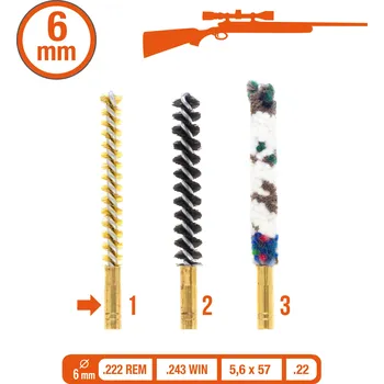 Sportovní střelba SOLOGNAC Náhradní kartáče k sadě na kulové zbraně 9 MM