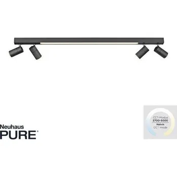 PAULNEUHAUS Stropní svítidlo PURE-LINES LED 10W 2700-5000K + 4x LED 4W 2700-5000K antracit - PAUL NEUHAUS PN 6121-13