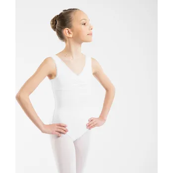 cyklistický dres DOMYOS Dívčí baletní dres 500 10 LET BÍLÁ