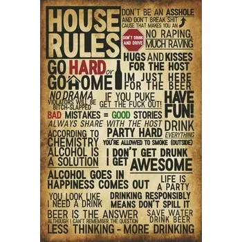Obraz Cedule House Rules