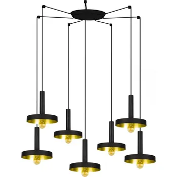 FARO WHIZZ závěsné svítidlo, černá/zlatá, 7L - FARO FARO 20160-7L