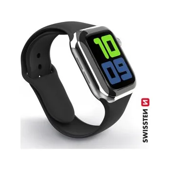 Chytré hodinky SWISSTEN silikonový řemínek pro Apple Watch 42-44 mm černý