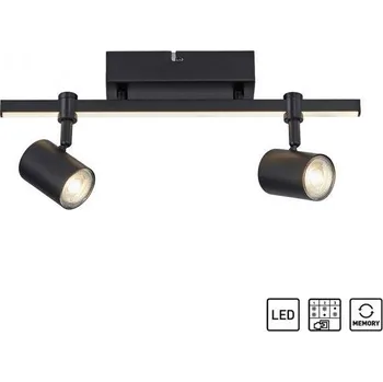 Bodové svítidlo PAULNEUHAUS BARIK LED stropní svítidlo 2 ramenné, černá, otočné, paměťová funkce 3000K - PAUL NEUHAUS PN 6524-18