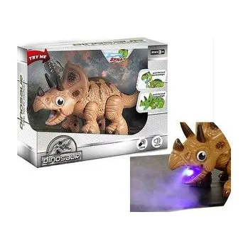 Figurka Dinozaur na baterie dym światło i dźwięk