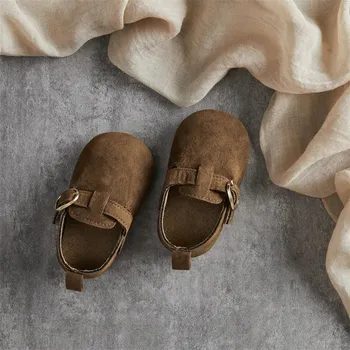 Chlapecká obuv Semišové boty pro miminka Barva: Světle Hnědá, Velikost: 6-12M