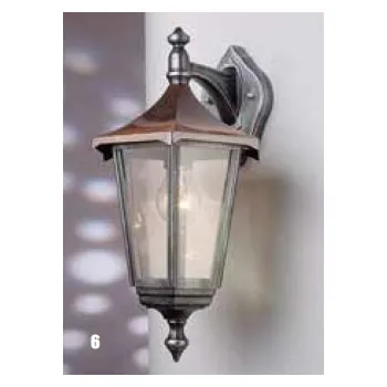 Venkovní osvětlení ORION Venkovní nástěnné svítidlo černo-stříbrná / hnědá E27 IP43 - ORION OR AL 11K/82541/A