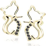 Stříbrné náušnice ZLATÁ KOČKA BLACK Ag 925; ≤1,1 g.