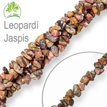 Drahý kámen Návlek z tromlovaných kamenů délka 90cm JASPIS LEOPARDÍ