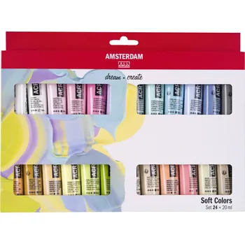 Vodová barva Sada akrylových barev Amsterdam Standard Soft Colors 24 x 20 ml