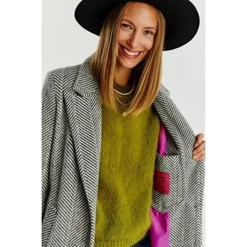 Dámský kabát NAOKO Kabát pro přechodné období Break The Silence Šedá Regular Fit XL