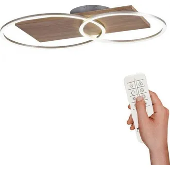 PAULNEUHAUS PALMA LED stropní svítidlo, dřevo, CCT, dálkový ovladač, do interiéru 2700-5000K - PAUL NEUHAUS PN 8329-79