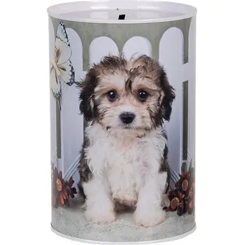 Pokladnička Clayre & Eef - Plechová pokladnička DOG 6BL0163