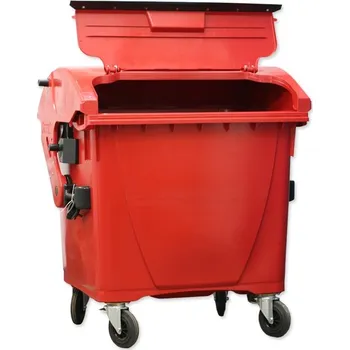 Železářství Plastový kontejner 1100 l víko ve víku, červený