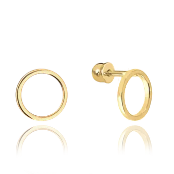 Náušnice Olivie Zlaté náušnice kroužky na šroubek Au 585/1000