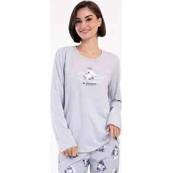 Dámské pyžamo Dámské pyžamo dlouhé Vienetta Secret Polar bear šedá L