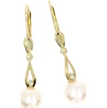 Zlatnictví Helios Visací náušnice s perlami a diamanty