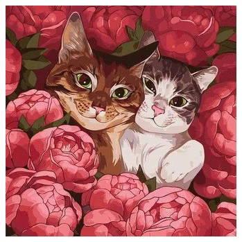 Set školních potřeb Malowanie po numerach-Puszyści przyjaciele 40x40cm