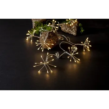 Vánoční dekorace Světelný LED řetěz 90 světýlek délka 2,1 m Star Trading Dew Drop Flower - stříbrný