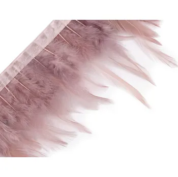Prýmek - kohoutí peří 7-12 cm, barva 7 starorůžová