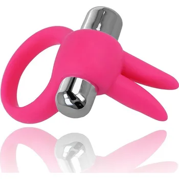 Návlek na penis LOLO kroužek na penis s vibracemi a rabbit stimulátorem