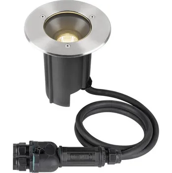 Venkovní osvětlení SLV - BIG WHITE DASAR® M svítidlo pro vestavbu do podlahy, kulatý kryt, 24°, 3000K, včetně driveru DALI ovladače, nerezová ocel - BIG WHITE (SLV) LA 1007810