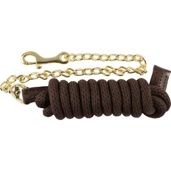 Horze Vodítko na koně s řetízkem Barva: Tmavě hnědá, Velikost: ONE SIZE
