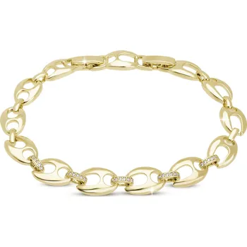 Náramek biju Pozlacený náramek 14k oválky se zirkony 2002679