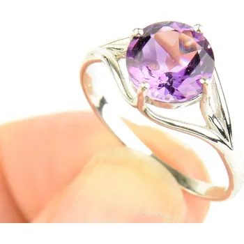 Prsten Prsten ametyst brus 8mm Ag 925/1000+Rh