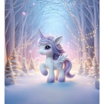 Panel - Teplákovina- Jednorožec v lese 50x45cm