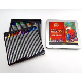 Kresba Akvarelové pastelky Progresso Koh-i-noor sada 48 barev v plechové krabičce