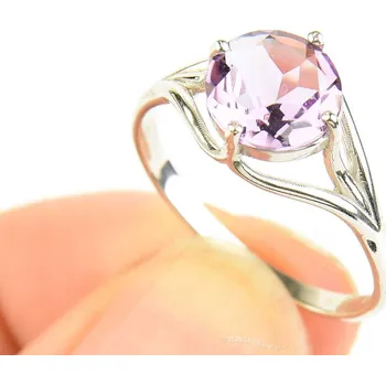 Prsten Prsten ametyst světlý brus 8mm Ag 925/1000+Rh