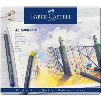 Kresba Pastelky Faber-Castell Goldfaber sada 48 barev v plechové krabičce