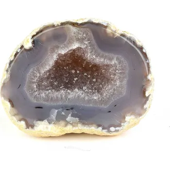 Přírodní kámen Achát geoda šedá s dutinou 211g (Brazílie)