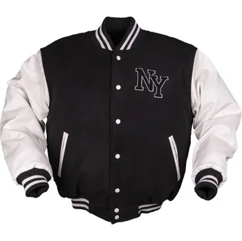 Pánský bomber MIL-TEC Bunda NY baseball ČERNO/BÍLÁ M ČERNÁ - BLACK