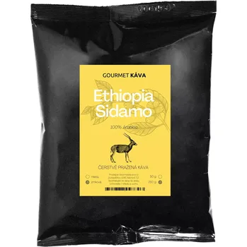 Káva GourmetKava Sidamo zrnková 250 g