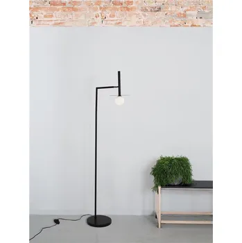 Stojací lampa NOVALUCE Stojací lampa PIELO černý kov opálové sklo G9 1x5W 230V IP20 třída II bez žárovky - NOVA LUCE NV 9043309